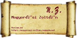 Mogyorósi Zoltán névjegykártya